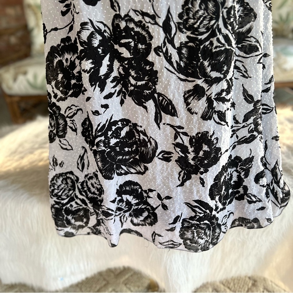 Lillie Rubin Vintage Beaded Strapless White Black Floral Evening Dress 10 Glam - Picture 7 of 16
